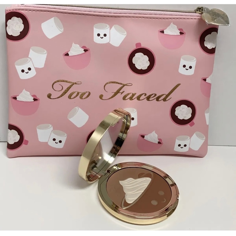 Too Faced Hot Cocoa Limited Edition Bronzer 0.29 Oz With Exclusive Makeup Bag